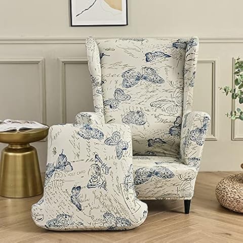 Highdi Wingback Chair Covers with Floral Design Cover