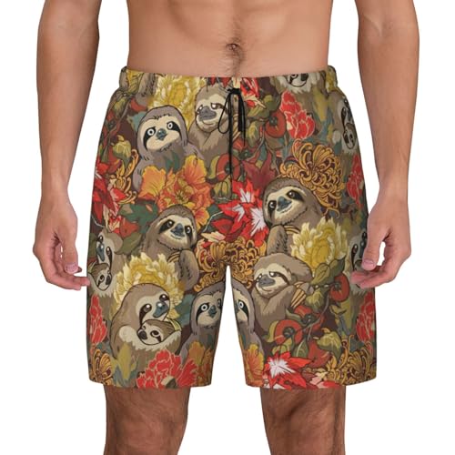 Short de bain séchage rapide respirant et léger motif paresseux