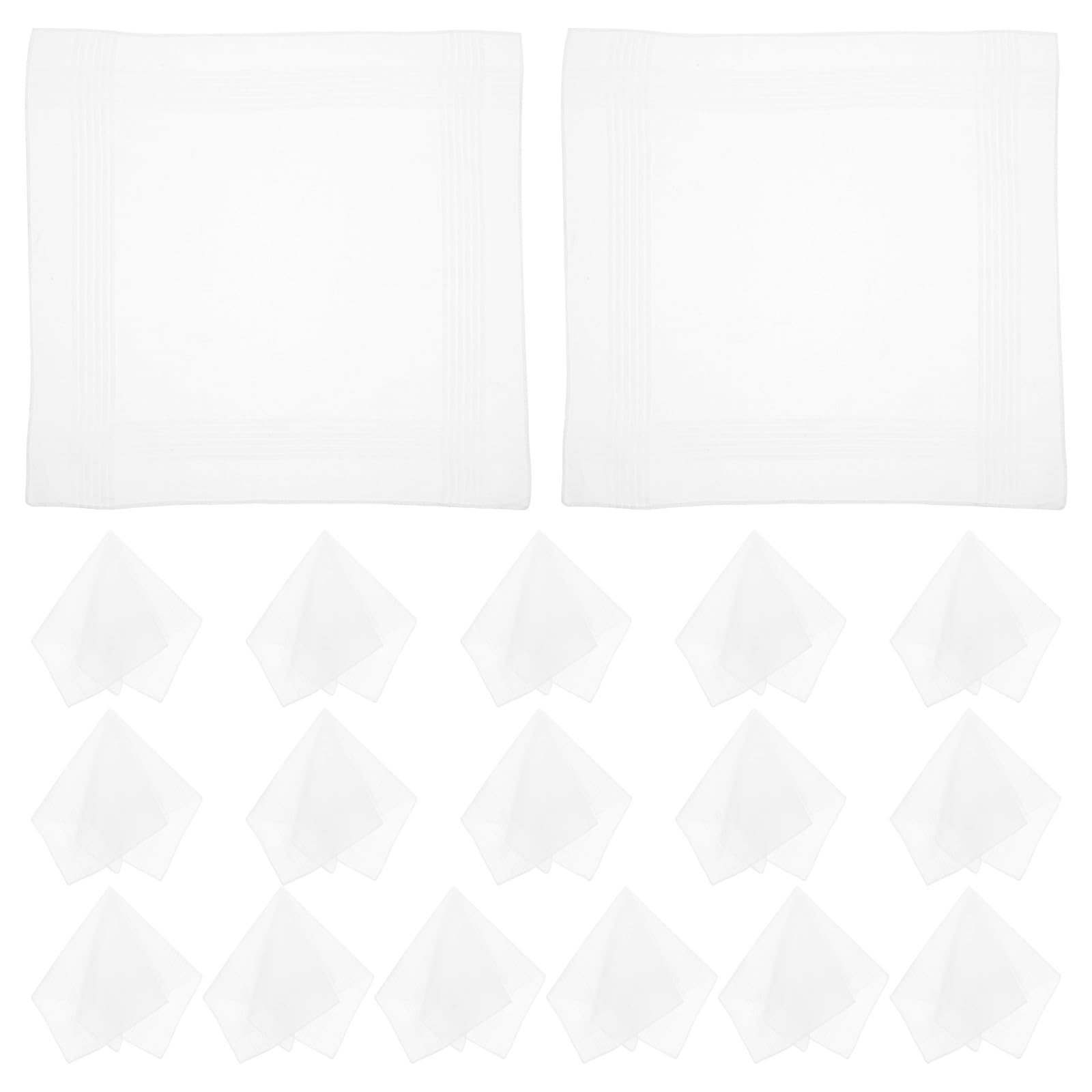 OUNONA 18 pañuelos blancos para hombre, 16x16 pulgadas, algodón suave,