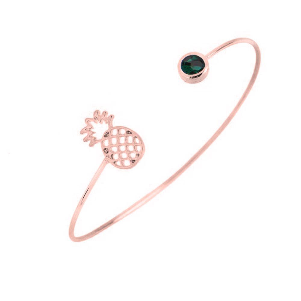 Amazon Com Wusuaned Pineapple Necklace Bangle Fruit Necklace Food Necklace Back To School Necklace Gift For Her Cuff Rose Gold Home Kitchen