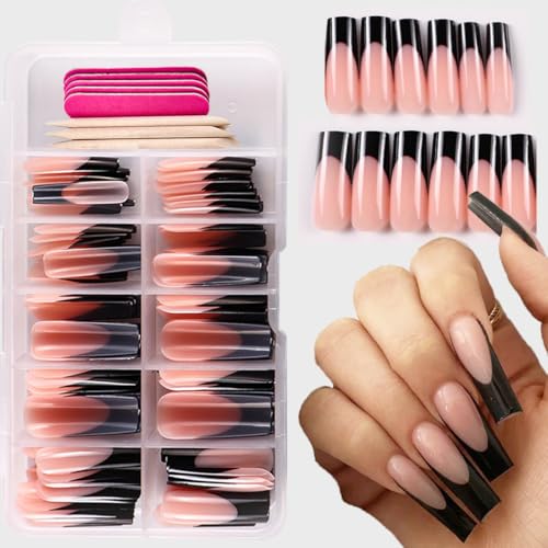 120 Pcs French Tip Press on Nails Long Square Fake