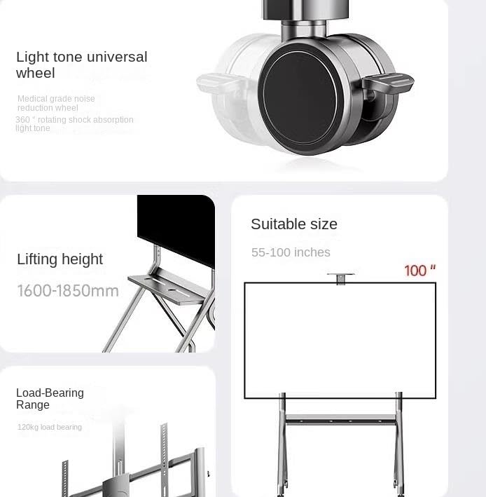 Soporte Universal para TV con Ruedas para Pantallas 55-100 Pulgadas miniatura 3