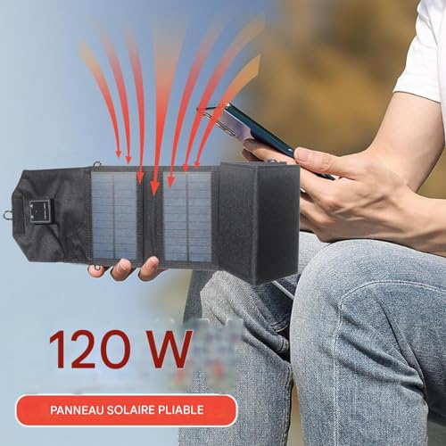 Cargador solar de bolsillo de 120W: batería externa impermeable para no quedarte sin señal 2