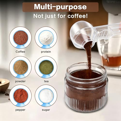 2-in-1 Coffee Scoop with Funnel, 2 Tbsp Measuring Spoon for Reusable K Cups, Ground Coffee, Protein Powder & Tea, Mess-Free Plastic Design(Transparent-1pack) - Image 6