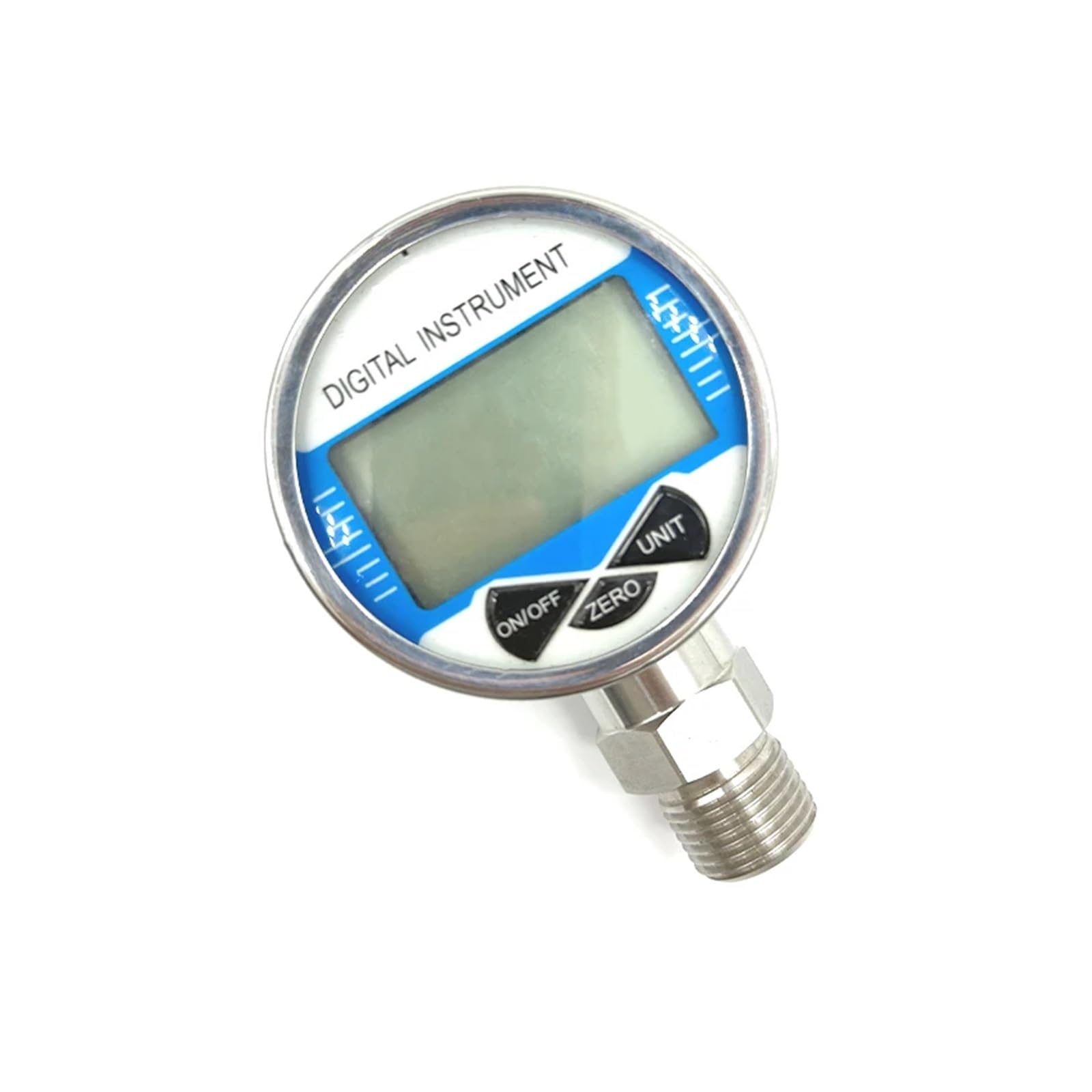 CIRONI Edelstahl-Wasser-Digitalmanometer, 60 MPa NPT1/4 NPT1/2 LCD-Digital-Manometer Manometer Druckmessgerät (Color : 80mm dial Diameter, Size : 0-100Mpa)