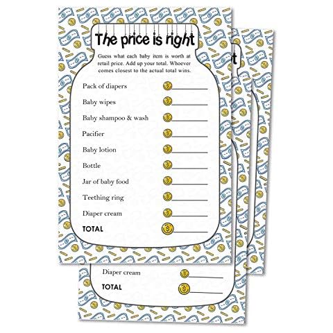 The Price is Right Baby Shower Game Ideas, 50 Cards Fun Baby Shower Game for Boys, Girls, Fun Party Activities Card for Couples Decorations Supplies. Cover