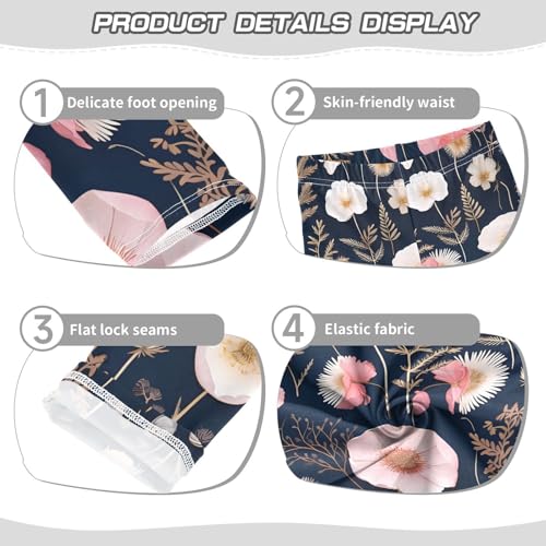 ALAZA Girls' Leggings Children's Yoga Pants Skinny Printed Dance Floristic Cute Comfortable 4T2