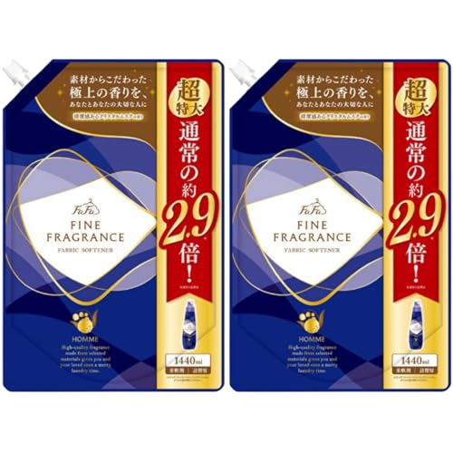 ファー ファ ファインフレ グラ ンス オム詰め替え 1440ml×2個セット|大容量 柔軟剤 香水調 男性にも人気 オム 抗菌 防臭 吸水 静電気防止 花粉吸着防止【詰め替え】