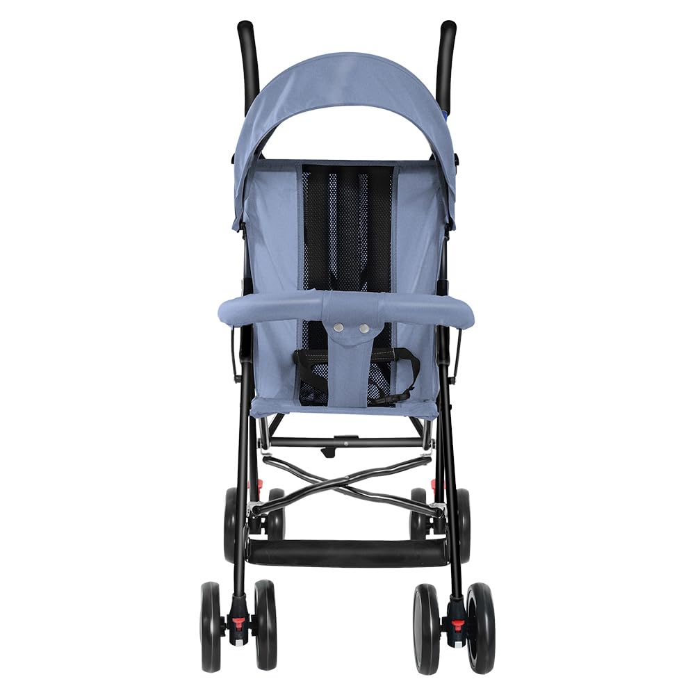 Poussette 3 en 1, Poussette Canne, Trio, Poussette Bebe, Landau Bébé, Accessoires, Adaptateurs Universels, Grandes Roues, 25kg, panier spacieux-D-bleu
