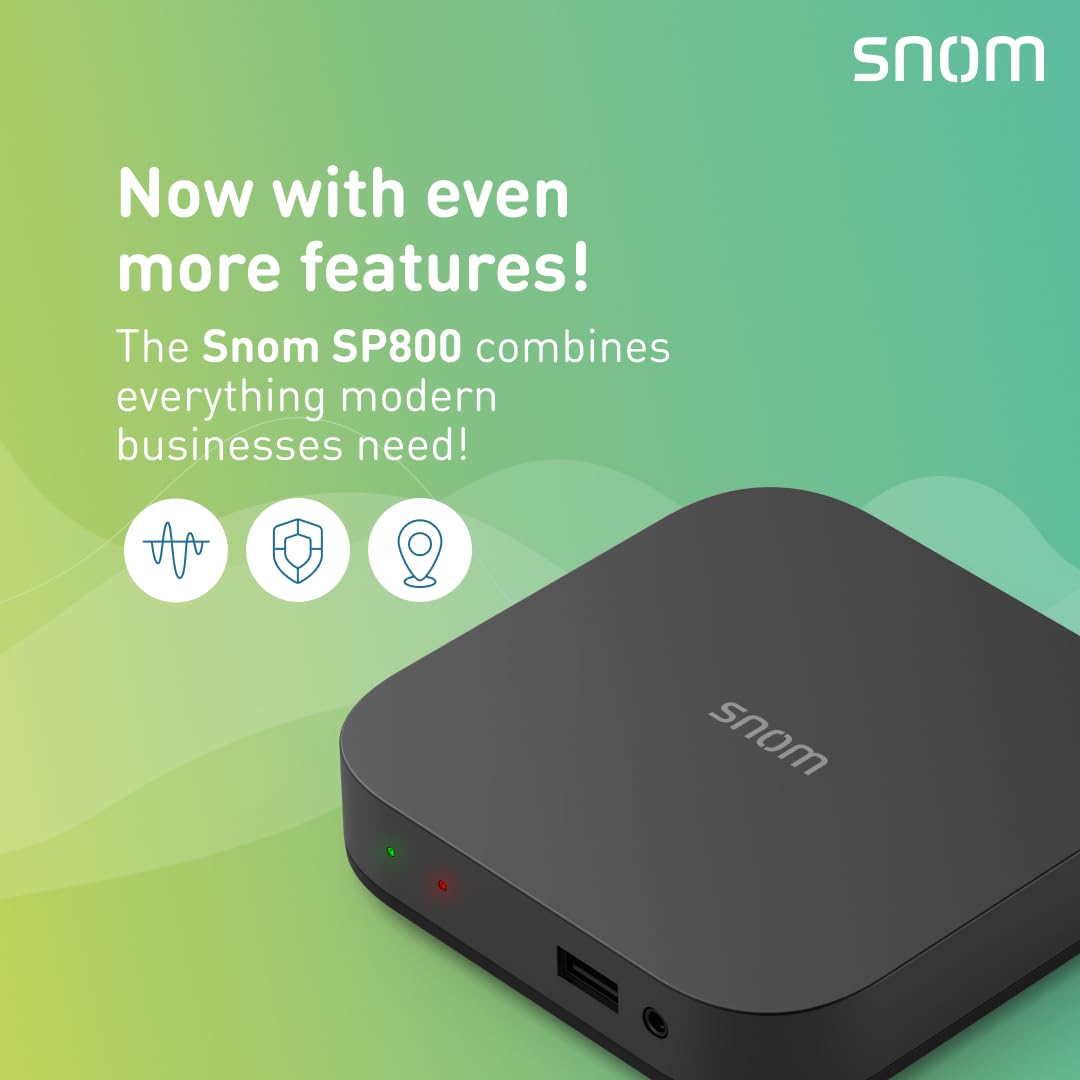 Snom SP800 IP Terminal de téléphone de Bureau pour Entreprise, téléphone Fixe avec Audio HD, 8 identités SIP & LDAP – Téléphone Professionnel sécurisé pour Bureau à Distance et Connexion Client