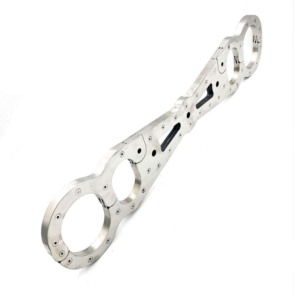 Stainless Steel Spreader Bar with Handcuffs + Ankle Cuffs, SM Extreme Bondage/Restraint System with Locks, Fetish SM Torture Slave Games Sex Toys for Couples,M