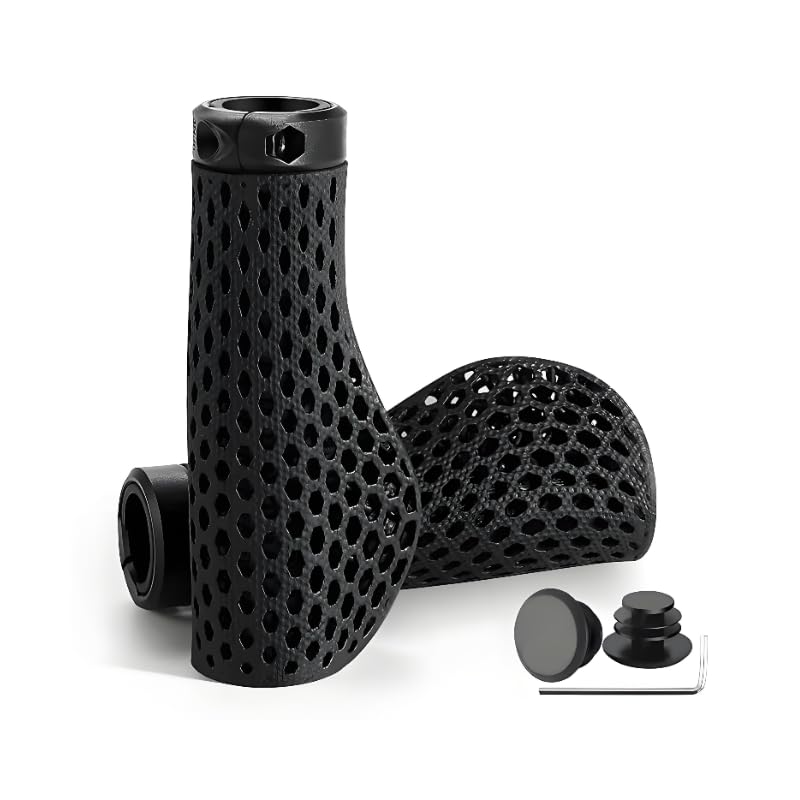 Tryagat 2 Pièces Poignées de Vélo pour Giant Omnium, Grips de Guidon Ergonomiques Antidérapants Structure en Nid d'abeille Impression 3D