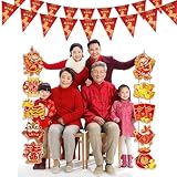 Chinese New Year Bunting Chinese New Year 2026 Decorations Horse Year Flag Pre-assembled Garland Party Supplies for Home Decoration Indoor Outdoor - Image 3