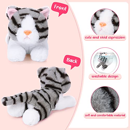Image of 3 Pcs 9 Inch Cat Stuffed Animal Plush Gift Baby Shower Party Favors Cute Kitten Plush Toys Small Cat Stuffed Animal Soft Sleeping Supplies for Boys Girls Toddlers Birthday(Stylish Style)