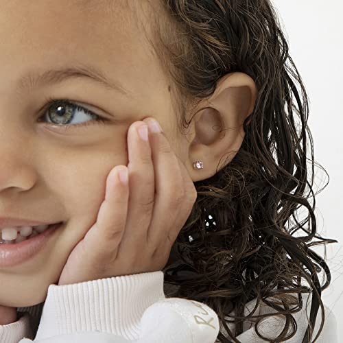 925 Sterling Silver Round CZ Tiny Screw Back Earrings for Babies & Toddlers 3mm - Cute & Elegant Round-Shaped Clear Cubic Zirconia Hypoallergenic Stud Earrings for Babies, Infants, and Toddlers3