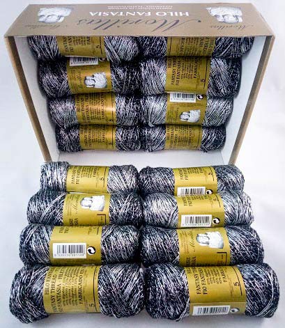 MORILLAS Pack de 16 Zéphalines Fil Fantaisie pour Tricoter au Crochet ou au Tricot avec une Finition Élégante (N5, Ampoule Noire)