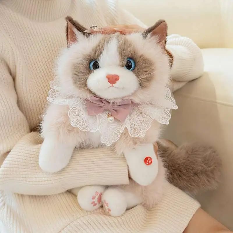 Image of This unique and adorable backpack is great for cat lovers and fashion | Experience the charm of our Realistic Stuffed Cat Shaped Backpack, designed to resemble a lifelike cat |