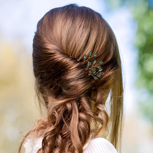 Healeved Bridal Hair Accessories Rhinestone Side Hair Combs Clips for Women Wedding Decorative Pins Set 4.33X2.36In 7 Pieces Elegant Jewelry for Brides Bridesmaids - Image 2