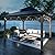 Aoodor 12 x 12 ft. Wood Gazebo,Outdoor Upgrade Cedar Wooden Frame Gazebo with 2-Tier Galvanized Steel Roof, for Patio Backyard Deck and Lawns - Light Grey