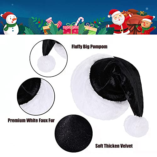Image of Santa Hat, Christmas Hat for Adults Unisex Velvet Comfort Xmas Hats