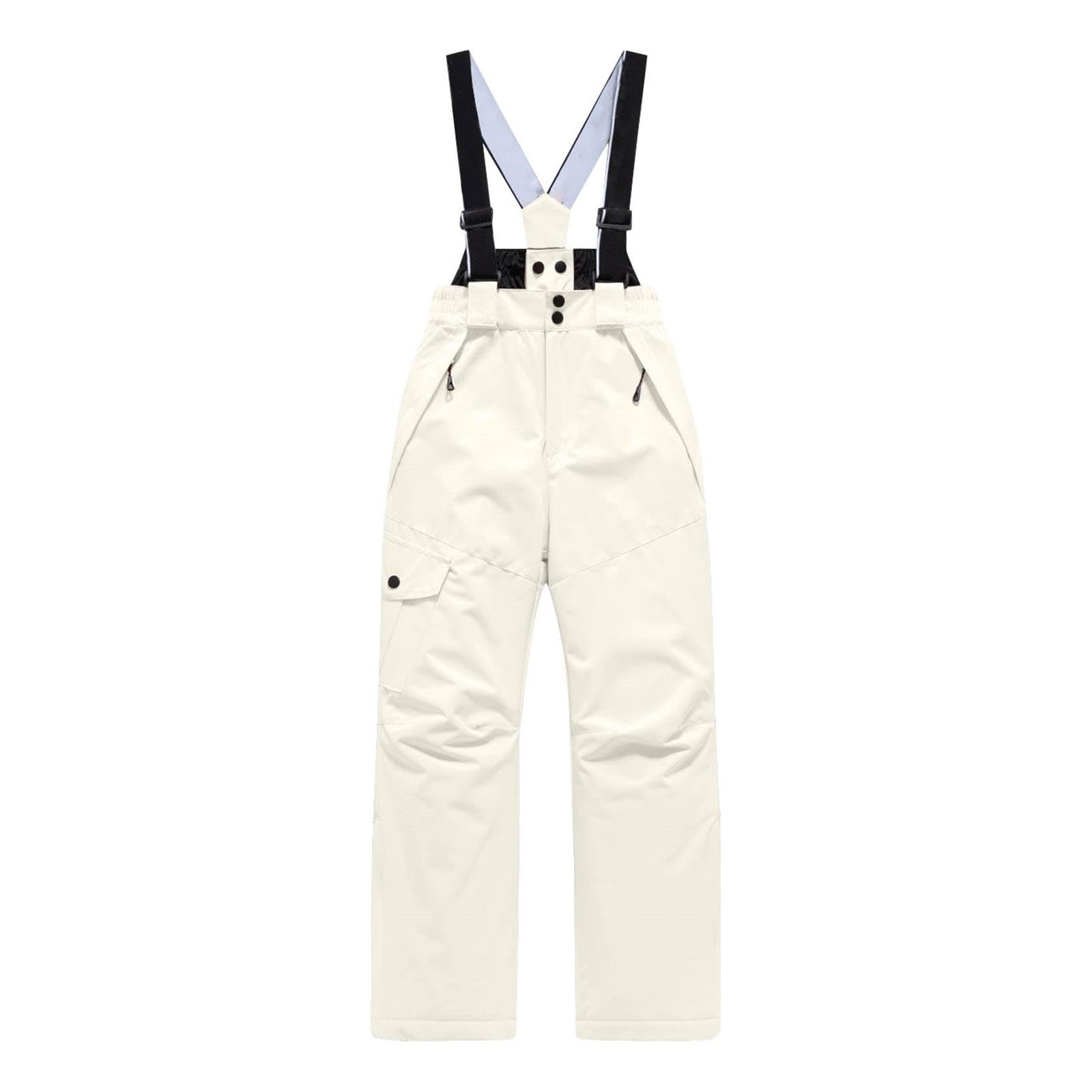 Generisch Pantalon de ski imperméable pour fille et garçon - Pantalon de ski coupe-vent - Salopette doublée - Chaud - Pantalon de neige - Pantalon d'extérieur pour enfants de 6 à 16 ans