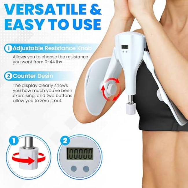 Thigh Exerciser - 0-44 lbs Adjustable Resistance Kegel Exerciser, Pelvic Floor Muscle, Postpartum Thigh Workout Equipment, Thigh Toner with 4 Straps for Home, Office, Gym Use