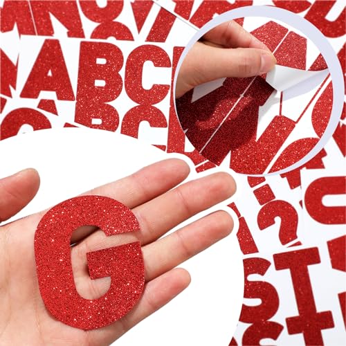 Image of Harloon 232 Pcs Large Glitter Letter Stickers, Red, 2.5 Inch