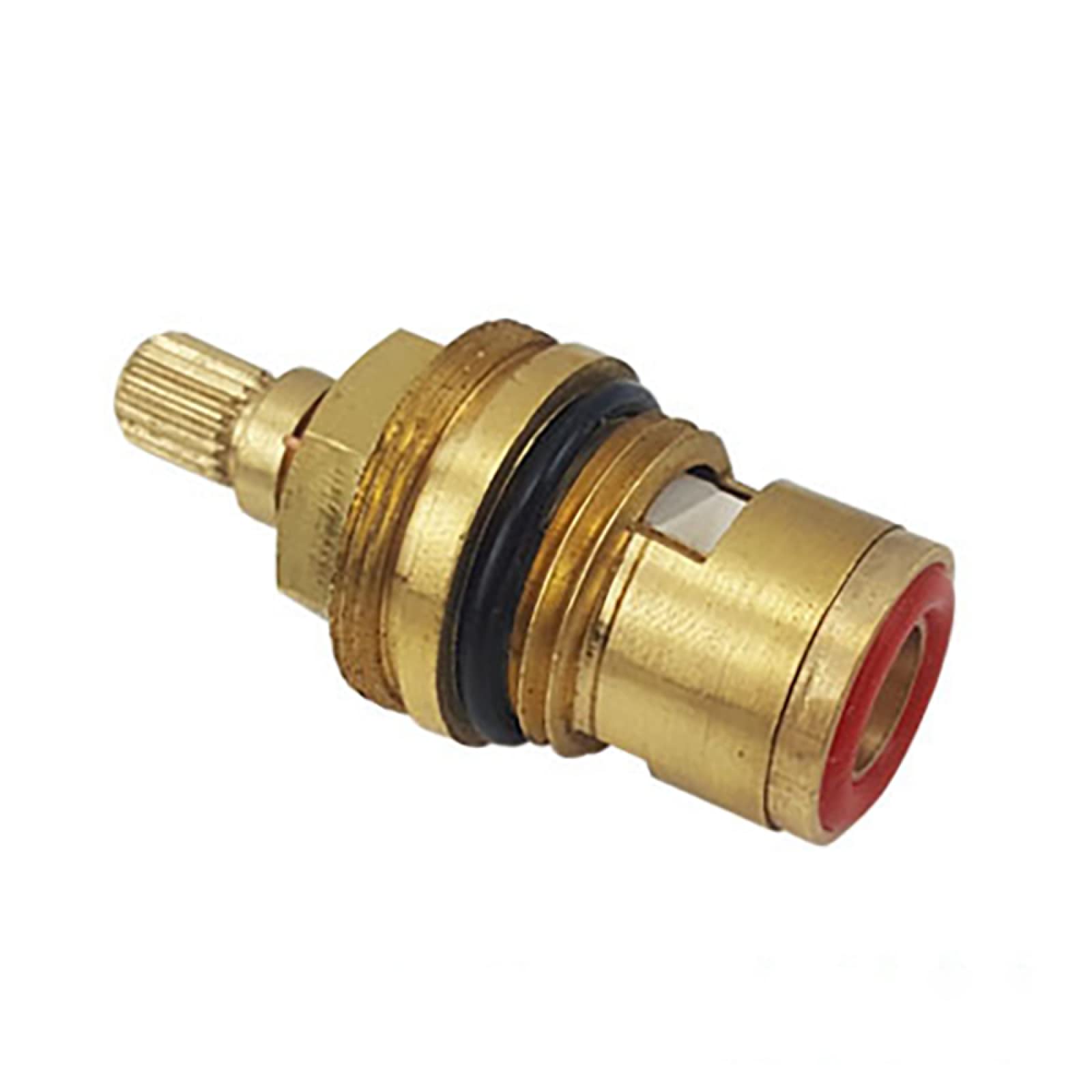 Ykmyxz Red+Blue Tap Cartridge， Tap Cartridges Replacement Valves Ceramic Disc Quarter Turn 20 Teeth Bsp 1/2" Splines(Red+Blue)