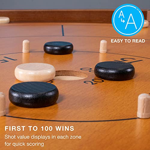 Juego de Mesa Crokinole y Damas 24 Discos Madera miniatura 4