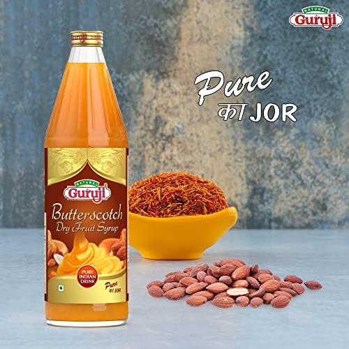 Image of Jai Guruji Butterscotch Dry Fruit Syrup Sharbat, Instant Refreshing Drink For Summer (Mix with milk Only) - 750ml
