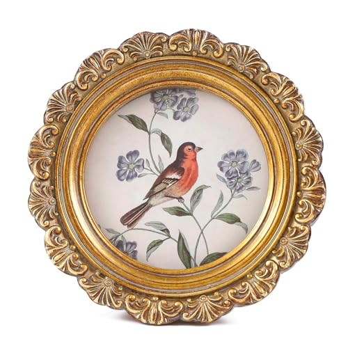 LIHOLO Vintage Picture Frames 3x3 Round Bronze Antique...