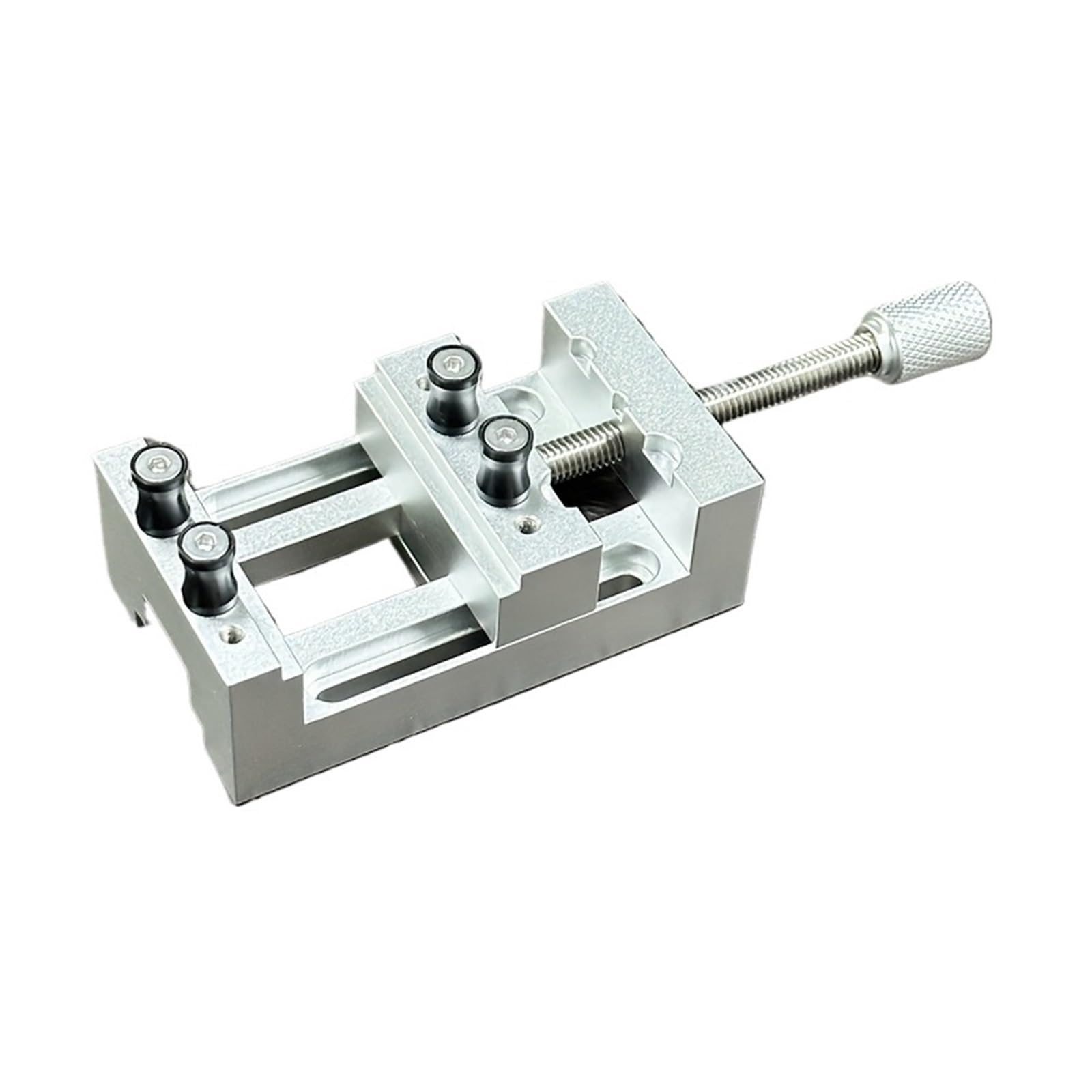 Bapprjj Silvery 1Pc Drill Press Vise With Rubber Soft Jaws, 0-47Mm Clamping Range Vice Clamp For Crafts, Modeling & Repairs