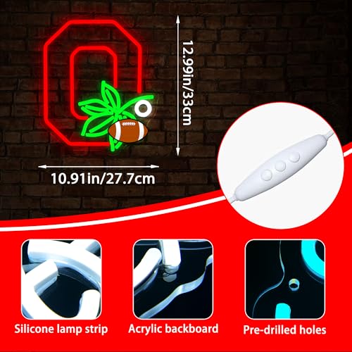 Image of University Neon Sign for Wall Decor Football Neon Light for Man Cave