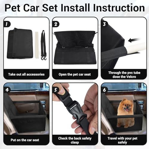 CIMOYBAI Extra Stabiler Hunde Autositz für Auto Rücksitz, Oxford Atmungsaktiv Waschbare Hundeautositz für Kleine bis Mittlere Hunde, Faltbar für Rückbank (Schwarz)