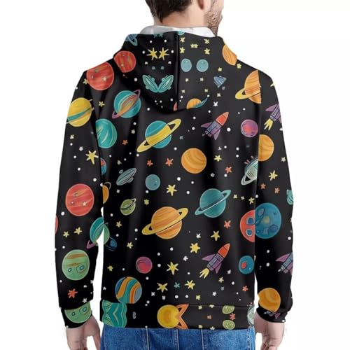Image of Forchrinse Green Palm Tree Sea Beach Mens Hoodies Pullover Long Sleeve Fleece Hoodie Cozy Sport Casual Outwear