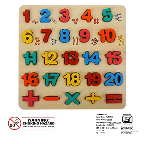 Image of MINDMAKER - Wooden Puzzle Educational and Learning Toy for Kids (3D Capital+Small+Numbers)