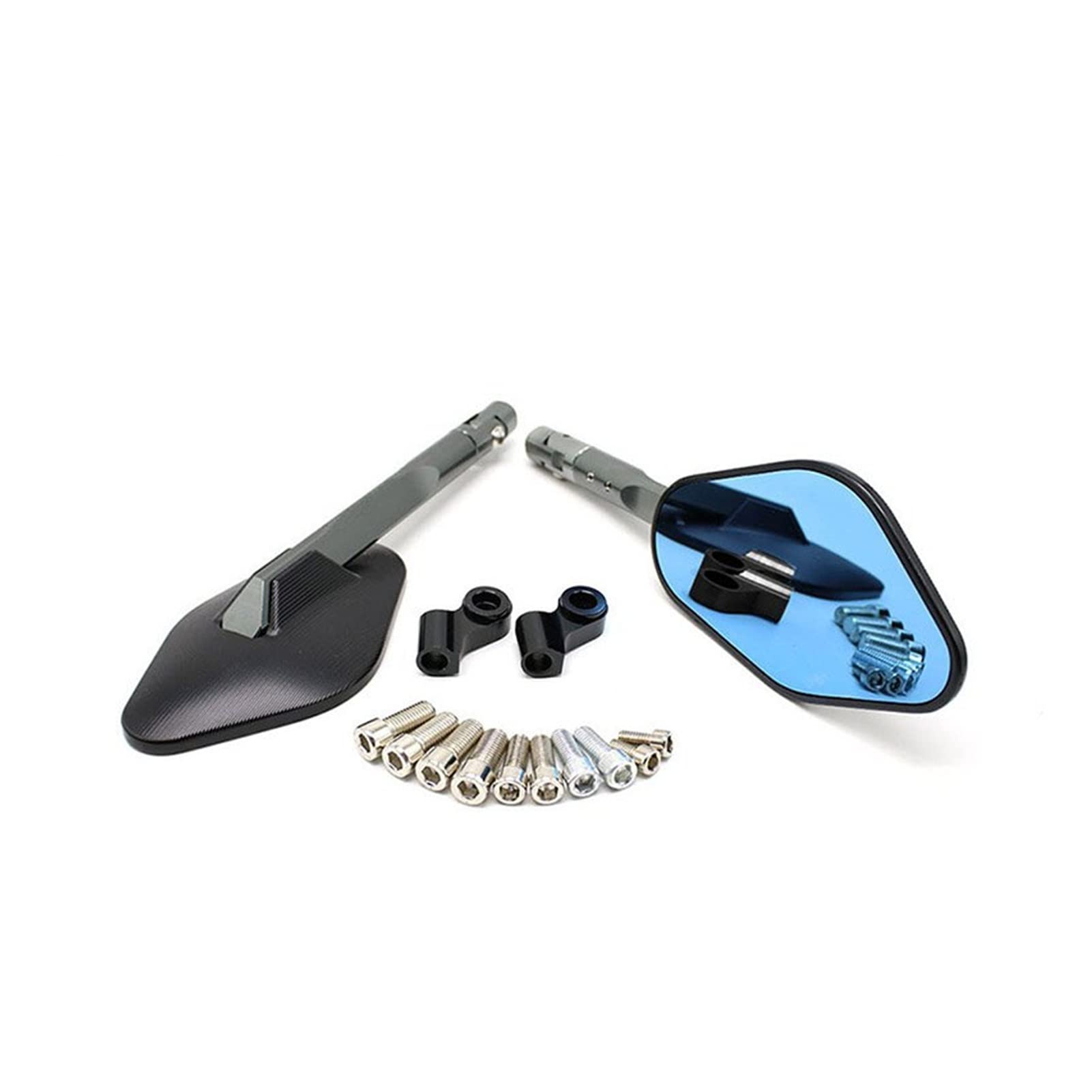 2pcs/para Lusterka Motocyklowego Lusterka Hulajnogi E-rowerowe Lusterka Wsteczowe CNC Lustra Boczne (Kolor : Chrom)