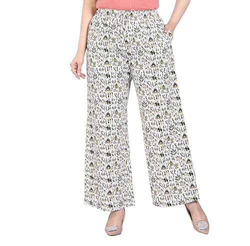 Image of BENKILS Traditional 100% Cotton Print Palazzo Pants for Women - Available Size - M, L, XL, 2XL, 3XL,4XL