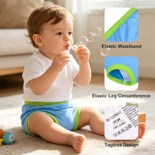 Image of BIG ELEPHANT Toddler Training Pants, Soft Cotton Absorbent Training Underwear for Baby Boys & Girls
