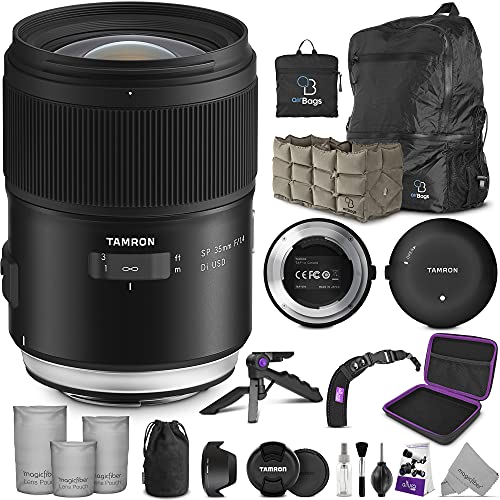 Tamron SP 35mm f/1.4 Di USD Lens for Canon EF + Tamron Tap-in Console with Altura Photo Essential Accessory and Travel Bundle