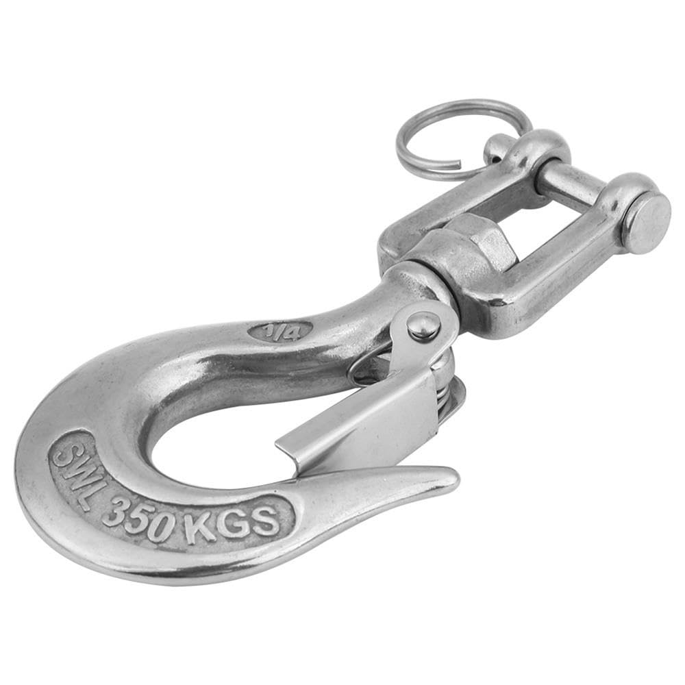 MYUYEE Chain Hoist, 304 Stainless Steel Swivel Eye Clevis Lifting Chain Snap Hook 350Kg Working Load Limit 90Mm 110Mm,Flexible Enough (1 350Kg)