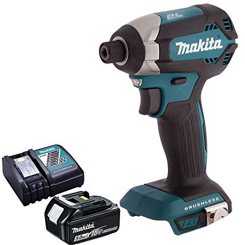 Makita DTD153Z 18V Cordless Brushless Impact Driver with 1 x 5.0Ah BL1850 Battery & DC18RC Charger