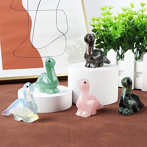 Artistone DINOSAUR-GREEN Aventurine Crystal Dinosaur Figurine Hand Carved Realistic Gem Dinosaur Figures Reiki Healing Statue Animal Collectable Decoration Or Gifts thumb #6