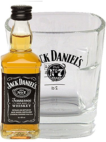 Jack Daniel's Whiskeyglas Set "Old No. 7" Plus - Whiskeyglas mit Miniatur Jack Daniel's (1 x 0.05 l)