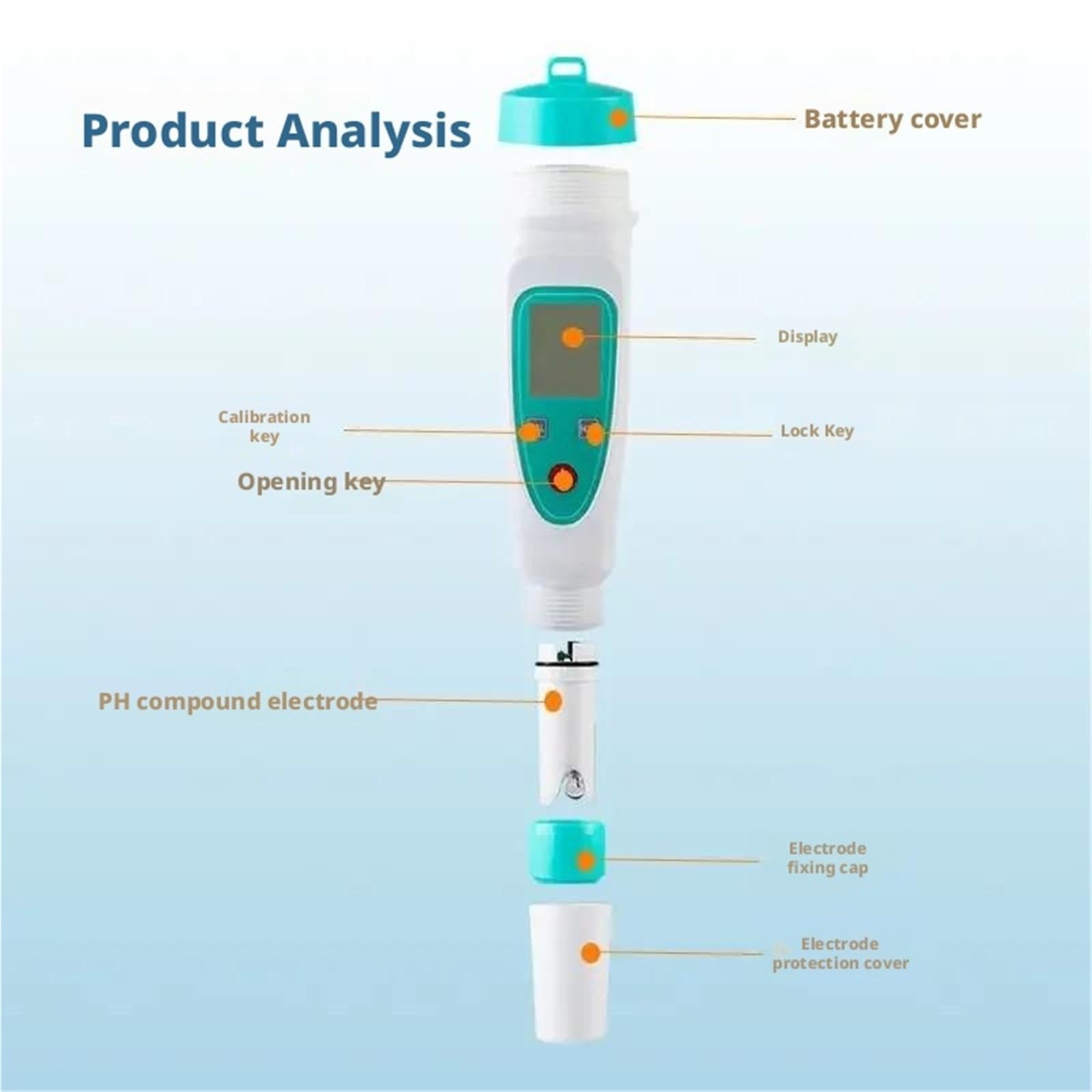 Testeur d'eau, Stylo testeur de qualité l'eau Portable for Aquarium, pH-mètre Industriel Haute précision