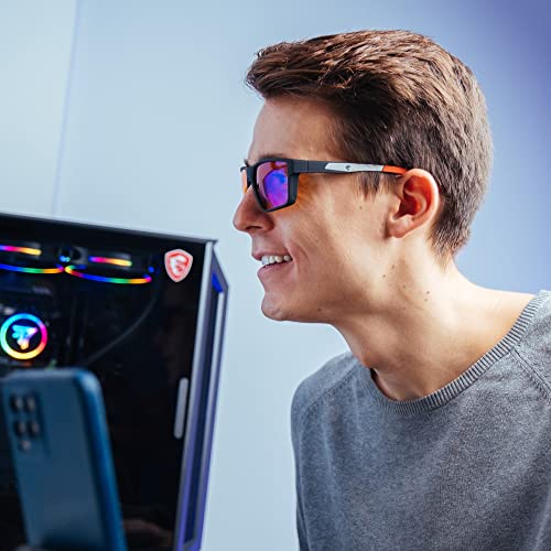 Image of Horus X • Blue Light Glasses Men Women | Blue Light Blocking Glasses for Screen Anti-Fatigue Eye Migraine | Gaming Revolution Orange
