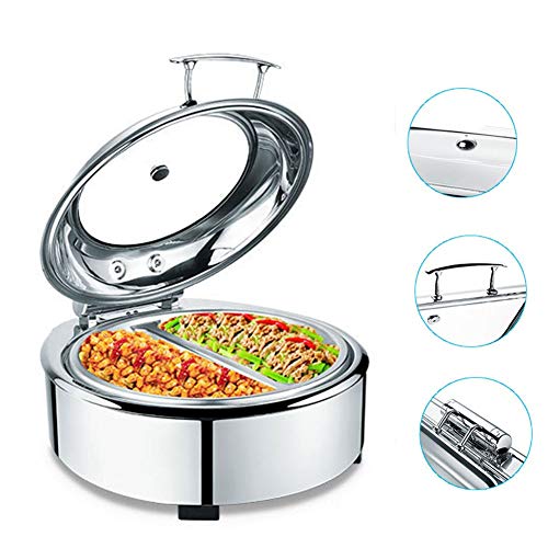 Aprilhp Kommerziell Buffetwärmer Warmhaltebehälter Stövchen Speisenwärmer Chafing Dish Edelstahl Wärmebehälter Chafer… – Bild 4