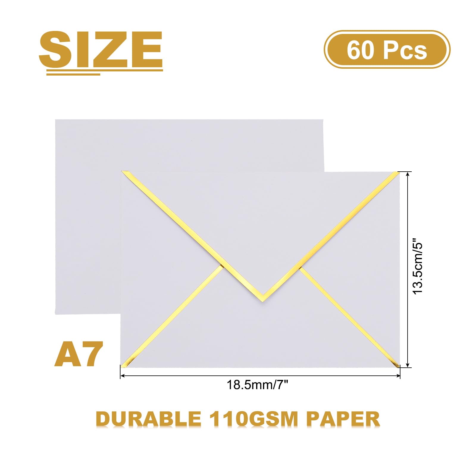 PATIKIL 60 Pack A7 Envelopes - Image 2