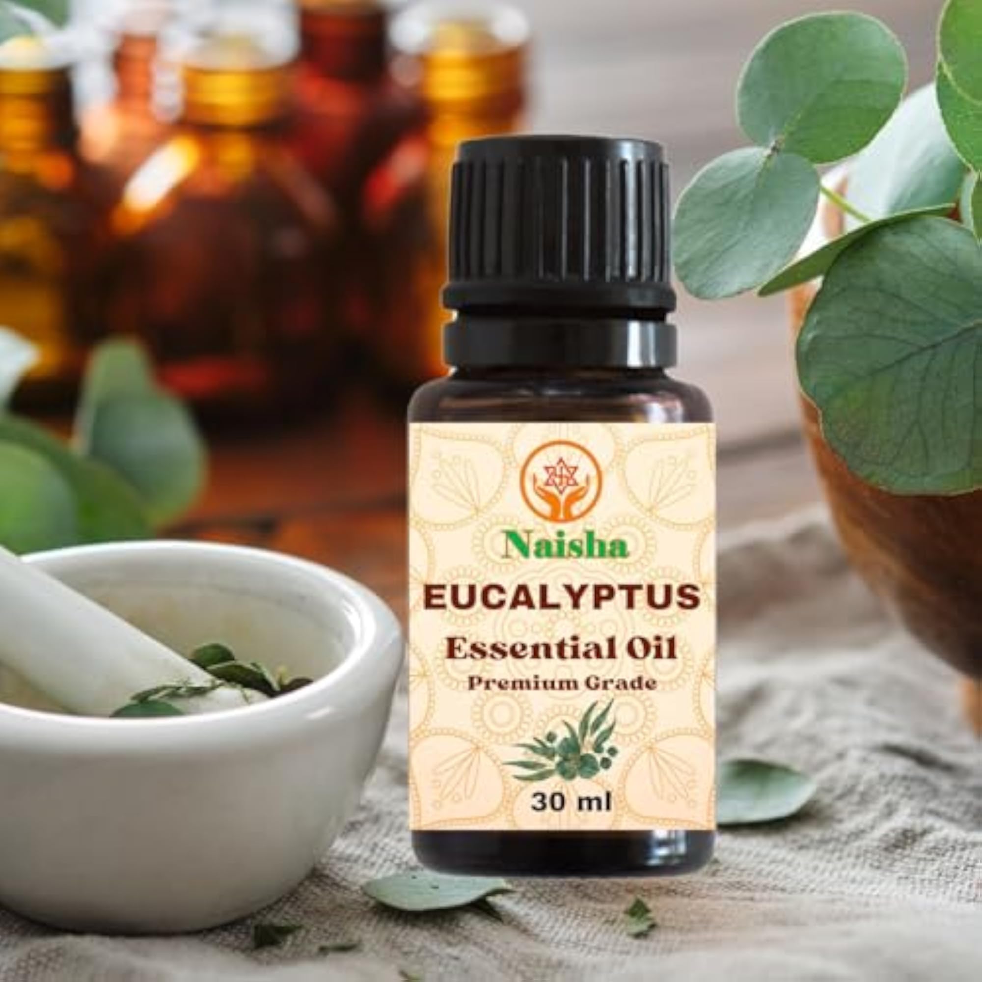 Naisha Essential Pack of 3 Eucalyptus, Lavender, Tea Tree Oils
