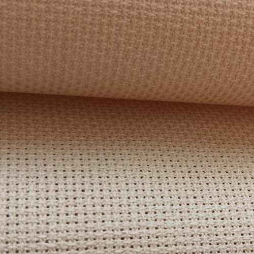 Image of KCS 59 inch x one Yard 18 Ct Counted Cotton Aida Cloth Cross Stitch Fabric (Khaki)